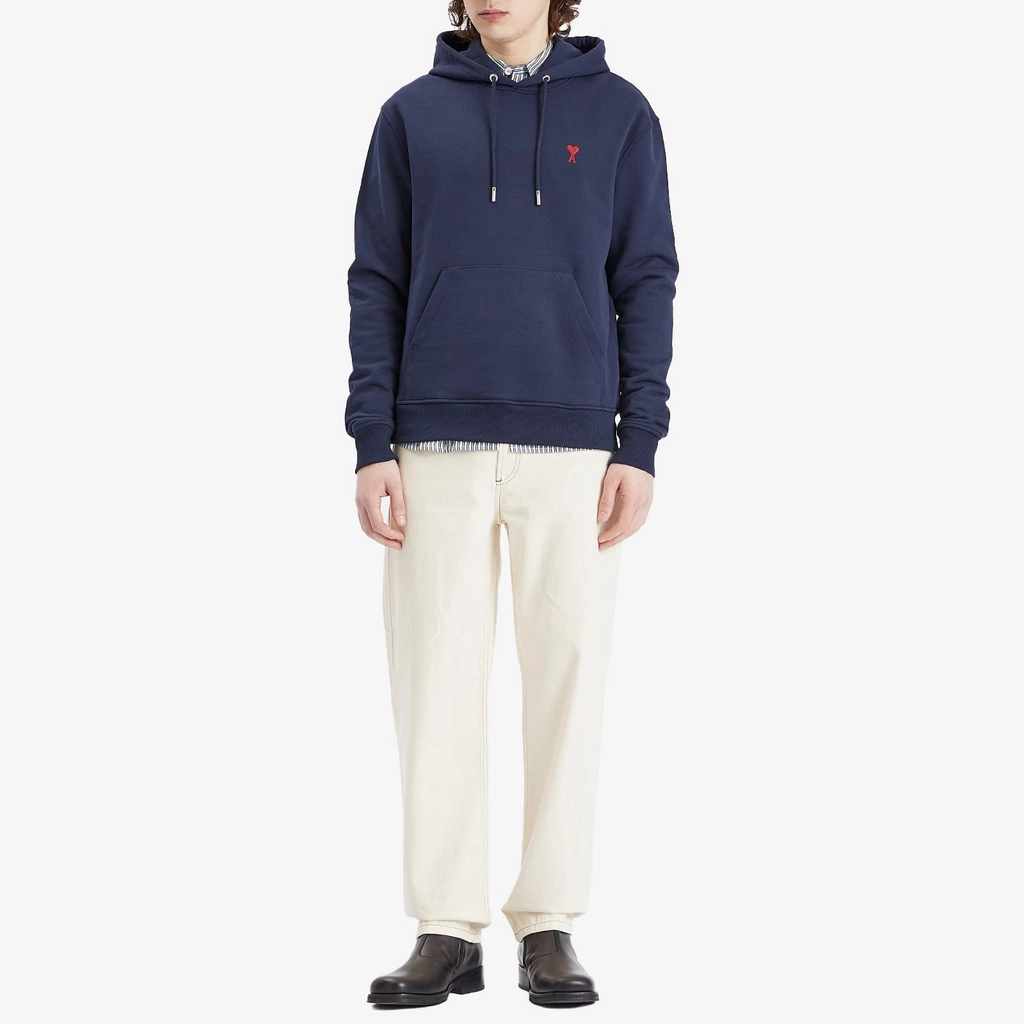 AMI Paris Men's Ami De Coeur Hoodie Night Blue